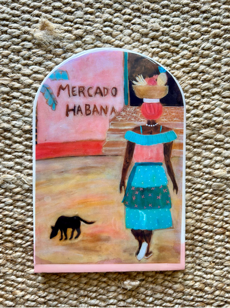 Market Day large arch tile - Sue Fantini Art