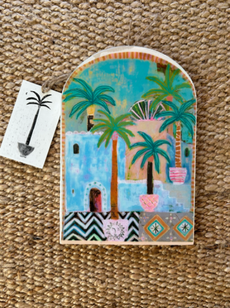 Potted Palms large arch tile - Sue Fantini Art