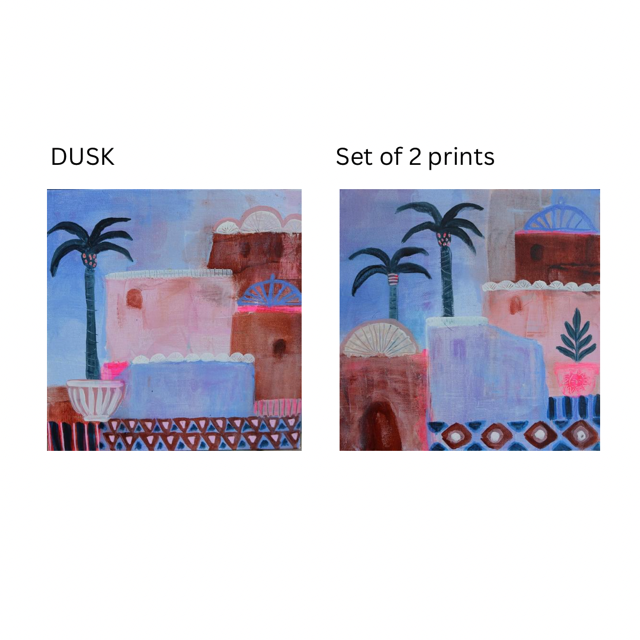 Set of prints, sue fantini Moroccan series, Dusk